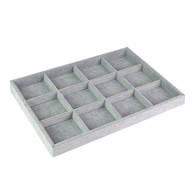 12 Grids Velvet Jewelry Trays for Necklaces Rings Bracelets Storage, Rectangle