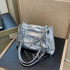 Women's Bowknot Imitation Leather Crossbody Bag, Shoulder Bag