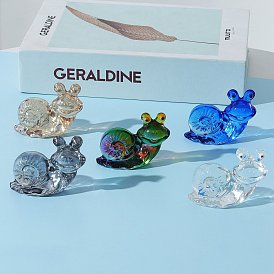 Glass 3D Snail Figurines, for Home Office Desktop Decoration