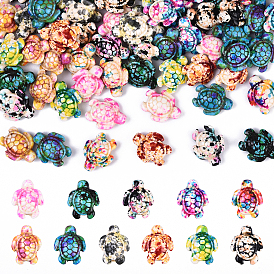 60шт 12 цвета синтетические бусины, окрашенные в бирюзовый цвет, эффект впрыска топлива, Морская черепаха