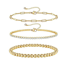 Bracelet chaîne en métal minimaliste avec griffes incrustées de diamants et perles de pierre de naissance