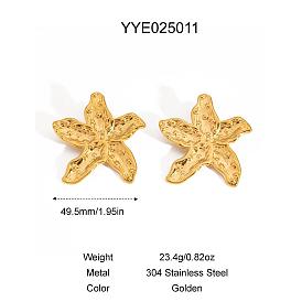 Серьги-гвоздики из нержавеющей стали в виде морской звезды для женщин, реальный 18 k позолоченный