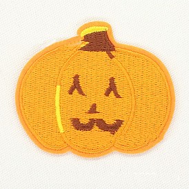 Computerized Embroidery Cloth Iron on/Sew on Patches, Costume Accessories, Halloween Pumpkin Jack-O'-Lantern