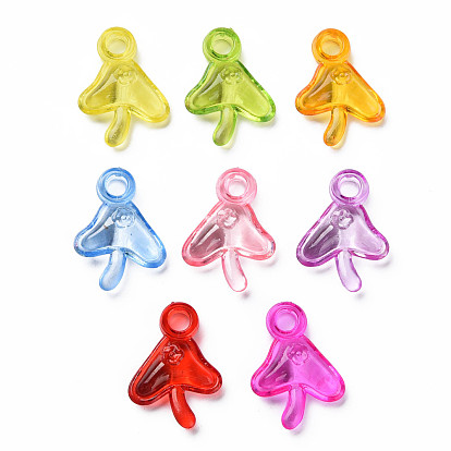 Autumn Theme Transparent Acrylic Pendants, Mushroom