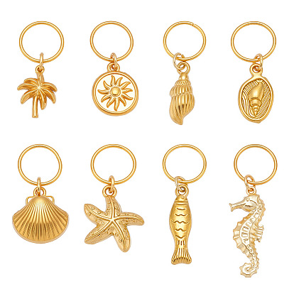 8шт 304 подвесные украшения из нержавеющей стали, с открытыми кольцами прыжковых, разнообразные