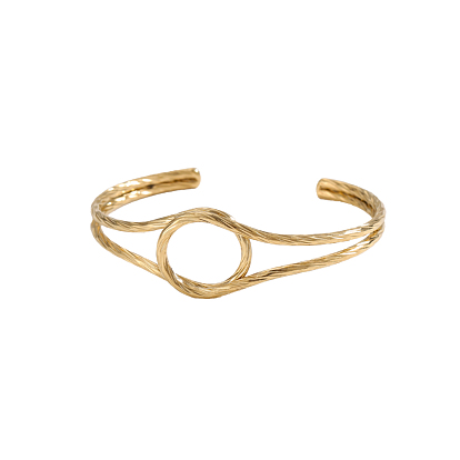 304 из нержавеющей стали манжеты браслеты, плоско-круглые, ионное покрытие (ip)