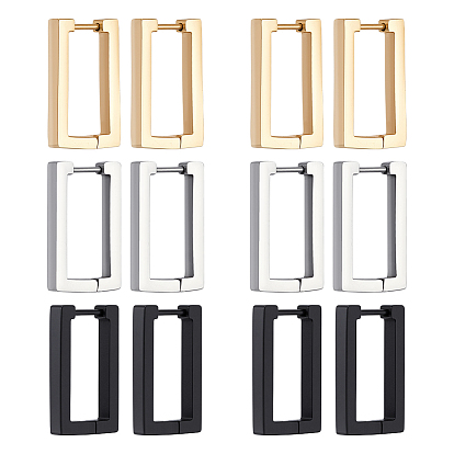 12шт. 3 цвета 316 серьги-кольца из нержавеющей стали