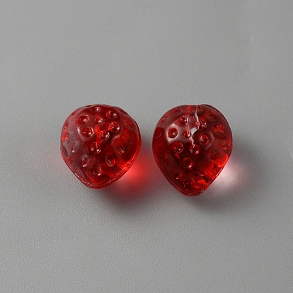 Handmade Lampwork Beads, Half Hole, Strawberry