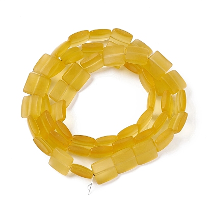 Transparent Frosted Glass Beads Strands, Square