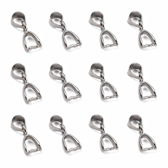 Grade AA Brass Ice Pick Pinch Bails for Pendant Making, Cadmium Free & Nickel Free & Lead Free, 9.8x6x3mm, Hole: 4x3mm, Pin: 0.5mm
