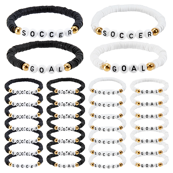 16шт. 4 браслеты из акрила и полимерной глины ручной работы