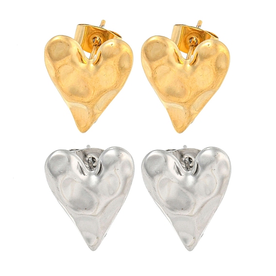 Сердце 304 из нержавеющей стали уха шпильки, серьги-гвоздики для женщин