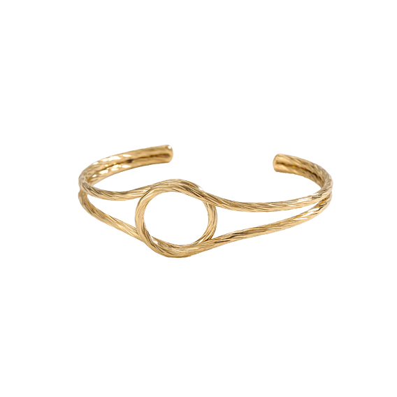 304 из нержавеющей стали манжеты браслеты, плоско-круглые, ионное покрытие (ip)