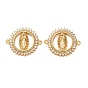 Brass Micro Pave Clear Cubic Zirconia Connector Charms, Flat Round with Virgin Mary Links, Rack Plating, Long-Lasting Plated, Cadmium Free & Lead Free