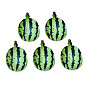 Spray Painted Wooden Pendants, Printed, Watermelon
