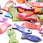 Electroplate Natural Freshwater Shell Pendants, Dyed, Fish