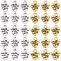 100Pcs 2 Styles Tibetan Style Alloy Pendants, Heart Charms