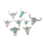 Богемные синтетические бирюзовые подвески в виде коров, подвески из сплава драгоценных камней в тибетском стиле