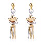 Hug Jewelry, Brass Embrace Couple Dangle Stud Earrings for Valentine's Day