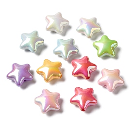 UV Plating Acrylic Beads, AB Color, Star