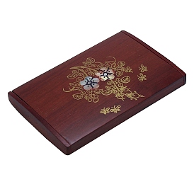 Gorgecraft 1 boîte de rangement pour cartes de visite en bois pc, type à poussée manuelle, rectangle avec motif