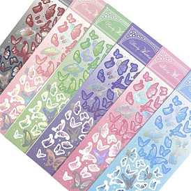 Waterproof Plastic Butterfly Sticker, Self-adhesion, for DIY Scrapbooking, Travel Diary Caft