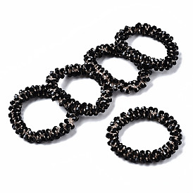 Стеклянные бусы из граненых бусин, торсадные браслеты, гальваническое покрытие, двухконусные