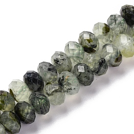 Natural Prehnite Beads Strands, Faceted, Rondelle