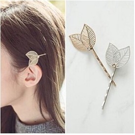 Alloy Hair Clip with Leaf Design - Elegant and Stylish Hair Accessory