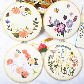 Flowers and butterflies embroidery diy material kit kit English