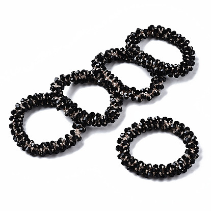 Стеклянные бусы из граненых бусин, торсадные браслеты, гальваническое покрытие, двухконусные