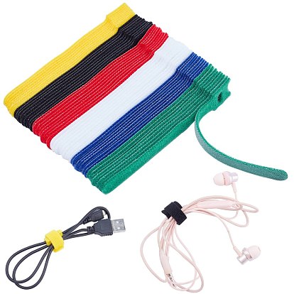 Magic Sticker Polyester Nuckle Cable Ties Reusable Self-Adhesive Headphone Cable Line Bundle Polyester Cable Ties Magic Tie