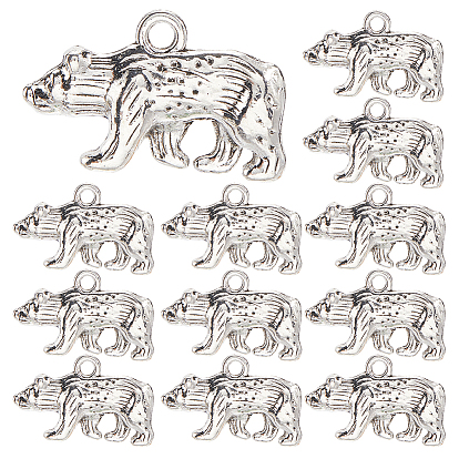 40 шт. Подвески из сплава в тибетском стиле, без кадмия и без свинца, медведь