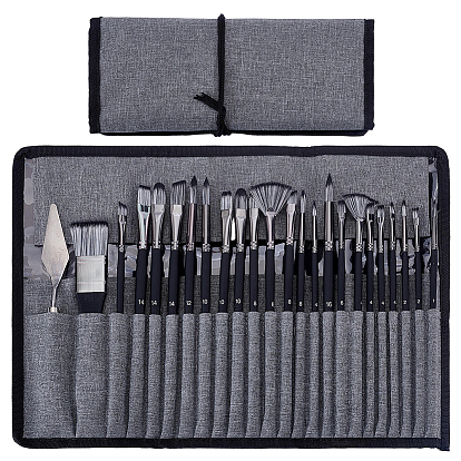 23Pcs Wool & Nylon Painting Brush and 1Pc 304 Stainless Steel Scraper
