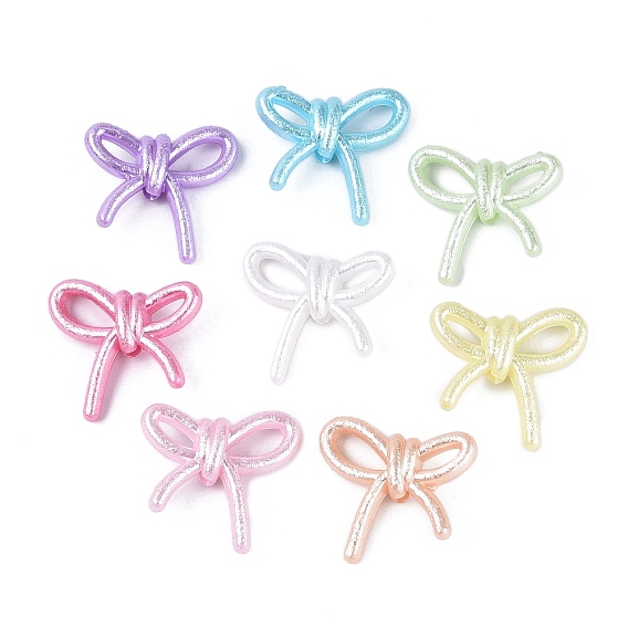 Текстурированные непрозрачные акриловые бусины, окрашенные аэрозольной краской, бантом