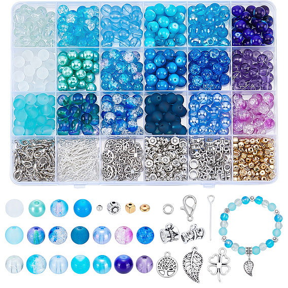 Ювелирные изделия, включая стеклянные, пластиковые и сплавные бусины, подвеска из сплава, застежки и трубчатые дужки, латунные кольца и железный штифт с проушиной