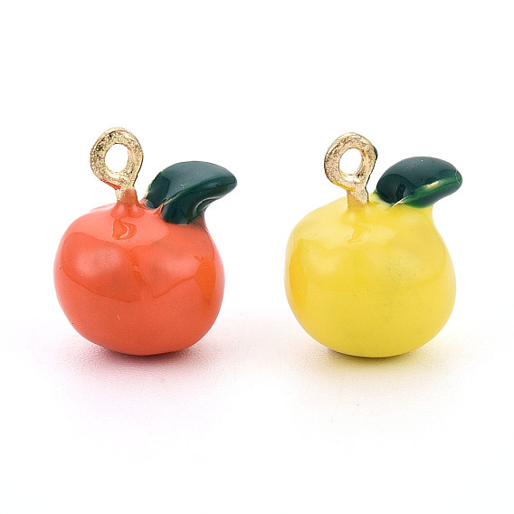 Стойки обшивки сплава эмали подвески, оранжевые прелести, без кадмия, без никеля и без свинца, золотые