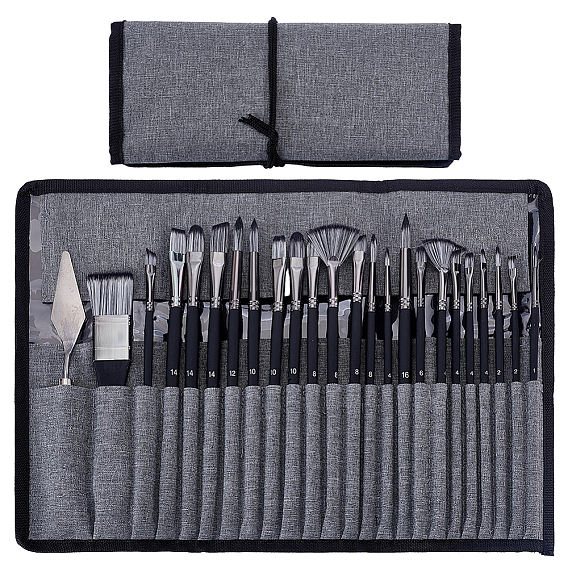 23Pcs Wool & Nylon Painting Brush and 1Pc 304 Stainless Steel Scraper