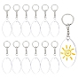 DIY Keychain Making, with Iron Keychain Ring, Transparent Blank Acrylic Pendants, 304 Stainless Steel Open Jump Rings