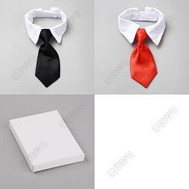 4Pcs 2 Colors Polyester Pet Ties, Pet Collars, with Plastic Adjuster Buckle