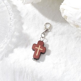 Подвесные кресты из натурального дерева, с цинковым сплавом застежками омаров коготь