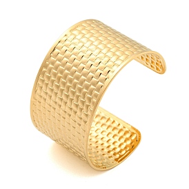 Ion Plating(IP) 304 Stainless Steel Textured Wide Open Cuff Bangles