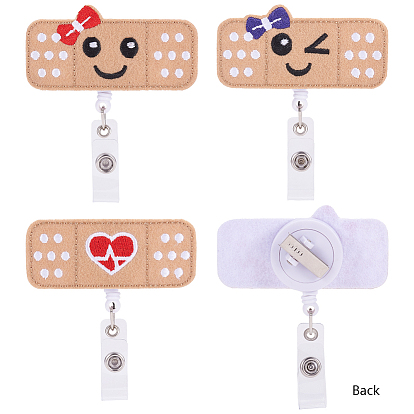 Cloth Retractable Badge Reel, Card Holders, with Alligator Clip, Rectangle