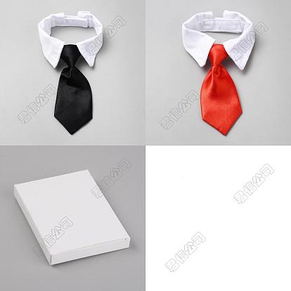 4Pcs 2 Colors Polyester Pet Ties, Pet Collars, with Plastic Adjuster Buckle