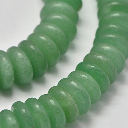 Brins de perles heishi aventurine vert naturel, disque / plat rond