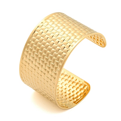 Ion Plating(IP) 304 Stainless Steel Textured Wide Open Cuff Bangles