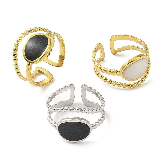 304 эмалированные открытые манжеты из нержавеющей стали для женщин, ионное покрытие (ip)