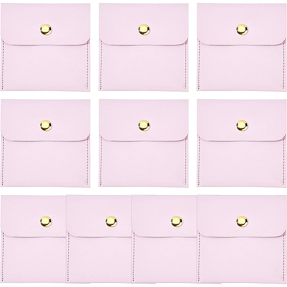 Сумки для хранения ювелирных изделий из искусственной кожи pu, с кнопках, квадратный