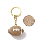 Rugby PVC Plastic Pendants Keychain, with Iron Findings