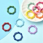 10Pcs Spray Painted Alloy Spring Gate Rings, Octagon